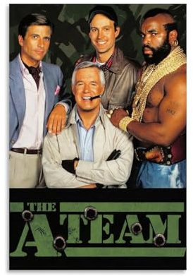 HUEAEHAHE Das A-Team 80er (9) Poster, Raum, dekoratives Leinwandposter, ästhetischer Poster, Druck, Wandkunst, Dekor-Poster, 30 x 45 cm, ungerahmter Stil