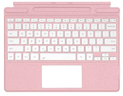 NUWONAYA Keyboard for Surface Pro 11/10/9/8/X (13inch), Portable Slim Type Cover for Surface Pro, Wireless Bluetooth Keyboard with Touchpad, Backlits,Built in Pencil Holder,Pink
