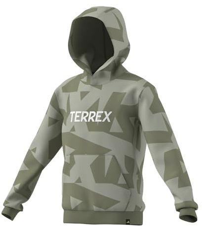 adidas Unisex Kinder Terrex Kids Multi Printed Logo Hoodie Kapuzenpullover (1er Pack)
