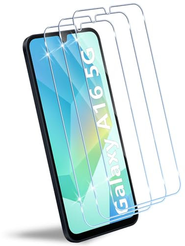 HidWee Protector Pantalla Compatible con Samsung Galaxy A26 5G/A16 4G/5G Cristal Templado, 3 Piezas HD Protector de Pantalla, Sin Burbujas, Anti-Arañazos, Antihuellas, 9H Dureza Vidrio Templado