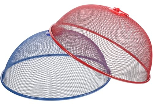 BESTYASH Cosmo 2 StüCk Edelstahl Lebensmittelabdeckhauben 24Cm Durchmesser Essenszelt Abdeckhaube Lebensmittelnetzabdeckungen Insektenschutz FüR KüChe Und Garten