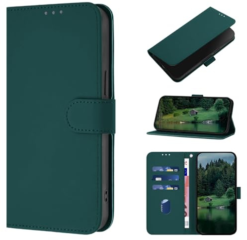 CASEONJAN für iPhone 12 / iPhone 12 Pro Hülle, PU Lederhülle Schutzhülle Klapphülle mit Kartenhalter, Stoßfestes Flip Cover Wallet Case für iPhone 12 / iPhone 12 Pro Handyhülle (Grün)