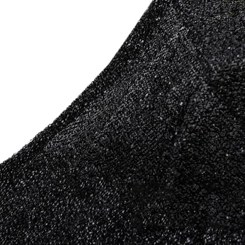 Anevous Glitzer Stoff,Funkelnder Lurex Stoff mit Grobem Garn,Glitzernder Textilstoff,Glänzender Dekostoff für Kleidung,Bühnenkostüme,Fasching,DIY Handarbeit und Party Dekoration,200 x 160cm,Schwarz