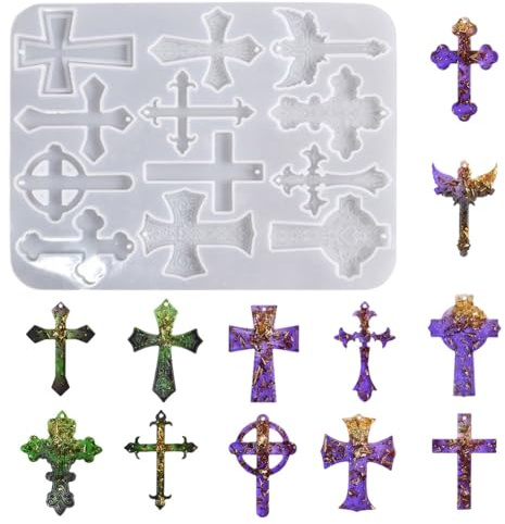 Kreuz Silikon Form | 12 Kammern Silikon Party Zubehör - Weihnachts Kreuz Anhänger Form | Für Feiertag Geburtstag Party Büro Zuhause Zimmer Schreibtisch Desktop Schule Wohnheim Wohnung
