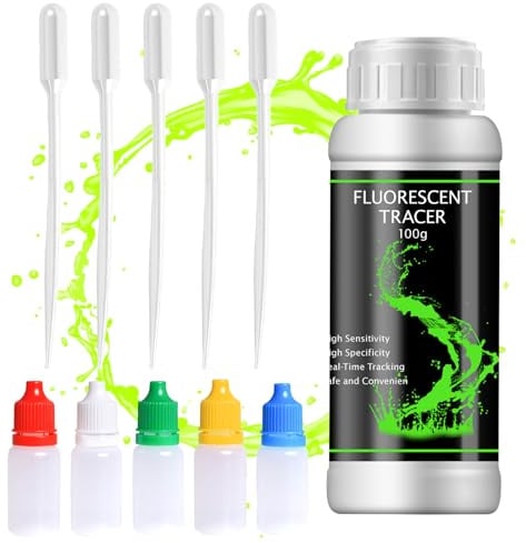 Lecksuche Pool, Universelle Lecksuche,100g Tracer Farbstoff, Leckortung und Dichtheitsprüfung für Pool, SPA, Sanitär, Dach, Auto Farbstoffe Wasserfärbemittel