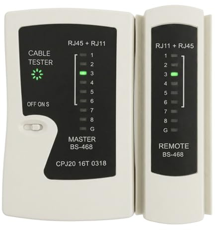 RJ45 & RJ11 Network Cable Tester, Portable Ethernet LAN Cable Phone Tester