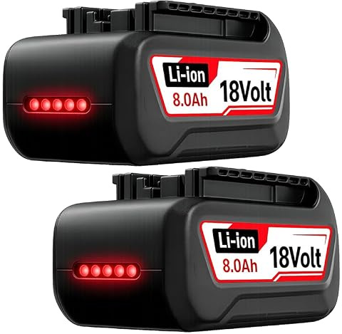 8.0AH Li-Ion Ersatzakku für Bosch 18V Akku Lithium Akku Kompatibel mit Bosch 18V Serie BAT609 BAT609G BAT618 BAT618G BAT619 (Nicht Kompatibel mit 18 Volt Green Tools House & Garden System)