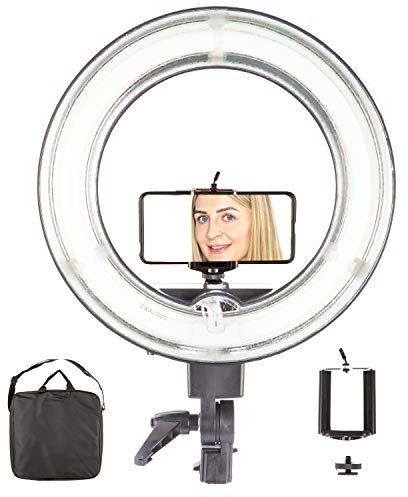 Ring Light 14inch Studio Fluorescent Photo Video Camera Smartphone 5500K 40w Portable Halo Dimmable Beauty Light, for Vlogging Make-Up Selfie Photography with Carry Bag