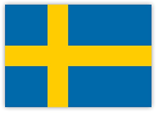 HouseholdBasics 10 x Aufkleber Schweden-Flagge, 7,4 x 5,2 cm für innen und außen