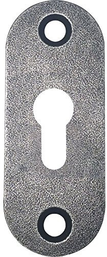 Zylinderrosette STUBAI - oval, 26 x 66, verzinkt schwarz hell passiviert