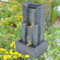 AMUR Fontaine Cascade de Jardin et d'Intérieur avec Lumière LED 230/12 V, pour Votre Terrasse, Bassin, Balcon 61 cm