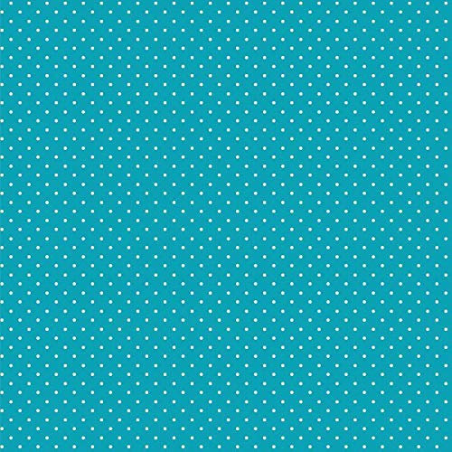 babrause® Baumwollstoff Pünktchen Türkis Webware Meterware Popeline OEKOTEX 150cm breit - Ab 0,5 Meter