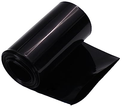 Othmro Schrumpfschläuche-Set, 8 cm, flache Breite, Isolierung, PVC-Schrumpfschläuche, Industrieschrumpfschläuche, Industrieschrumpfschläuche für 18650 Akkupack, Schwarz, 2,5 m