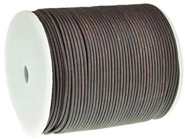 esnado Lederschnur Rund - 1 mm. Antik Braun. 10 Meter | ECHTES Leder | pflanzlich gegerbt | ideal für die Herstellung von Schmuck und Armbändern, Basteln oder Dekorieren, DIY-Projekte, Mittelalter