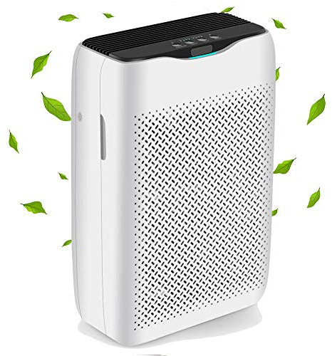 COOCHEER Purificador de Aire para Hogar, Air Purifier 3 en 1 con Filtro HEPA y Carbón Activado,con Filtración de 4 Capas y Función de Temporizador,CADR 258m³/h,Captura Polvo, Polen, Humo, Olor
