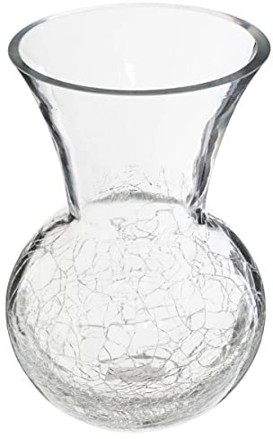 Atmosphera - Vase Boule - Verre craquelé - H22-5 cm