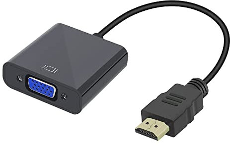 Jsdoin Adaptateur HDMI vers VGA 1080p Actif (mâle vers Femelle) Convertisseur pour PC, Moniteur, projecteur, HDTV, Xbox (noir1)