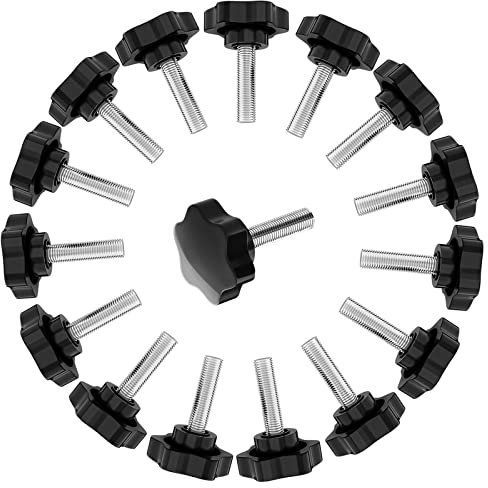 15 Pcs Sterngriff Schrauben M8x40 mm Außengewinde Stahl Schraube Plastik Kunststoff Sternschraube Aussengewinde Rändel Schraube für Werkzeugmaschine Möbel