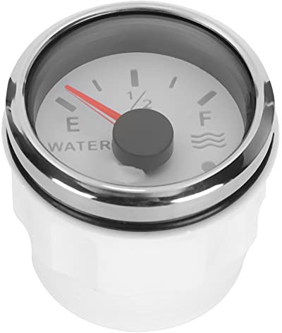 Wasserstandsanzeige, 52 mm/2 Zoll Wasserstandsanzeige 9-30 V DC Smart Alarm für Marineboot RV 0-190 Ohm Europäischer Sensor(Weiß)