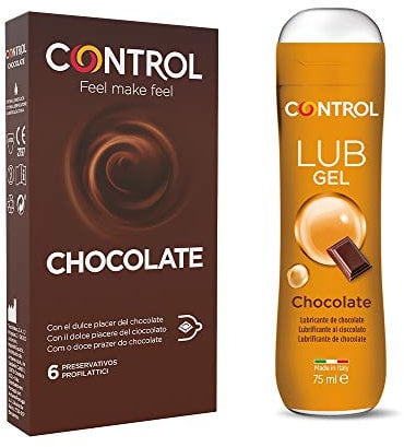 Control Bake Off Chocolate, kit da 1 confezione di preservativi Control Chocolate 6 pezzi e un lubrificante