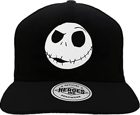 Heroes Inc. Nightmare Before Weihnachtsjacke, flach, Schwarz, verstellbar, Snapback Cap