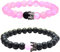 UEUC Armband mit CZ Kronen König und Königin schwarz Matte und weiß Howlite 8 mm Beads Armband(#76)