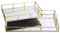Fornord Mirror Tray Gold Decorative Mirrored Glass Tray Metal Perfume Vanity Dresser Tray Jewellery Cosmetics Organiser Candle Tealight Plate Display Tray Drinks Tray, Set Of 2 (Rectangle)