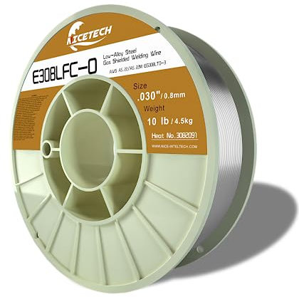 Gasloser Flussmitteldraht Edelstahl E308LFC-O 030 Ø 4,5 kg Spule, silber, 1 Stück
