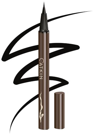 CATKIN Dreamworld Liquid Eyeliner, Wasserfester Flüssiger Schwarz Ink Eyelinerstift, High Precision, Schnelltrocknend, Wischfest, 24 Stunden Halt, Alkoholfreie und Hochpigmentierte Formel, 0.8ml