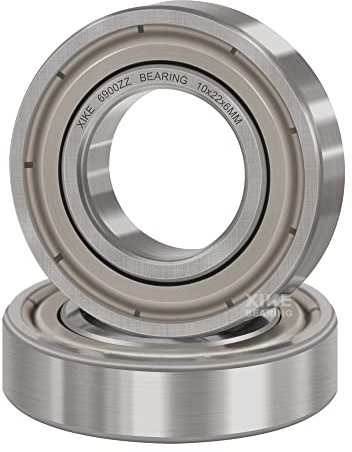 XiKe 2 Stück 6900ZZ Kugellager 10x22x6mm Vorgeschmiert und Metall Doppeldichtung, 6900-2Z Rillenkugellager aus Chromstahl.