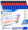 maxtek Whiteboard Marker, Whiteboard Stifte Abwischbar, Rundspitze ca.2-3mm Linienbreite, Set mit 3 Farben hohe Qualität Tinte, Zubehör für Schule, Büro, Zuhause (12 rot +12 blau + 12 schwarz)