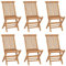 vidaXL 6X Teak Massiv Gartenstuhl Klappbar ohne Armlehnen Klappstuhl Holzstuhl Stuhl Stühle Essstuhl Gartenmöbel Terrassenstuhl Balkonstuhl