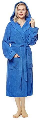 Arus Peignoir de bain, longueur mollet, taille femme: M, taille unisexe: S-M, Bleu royal