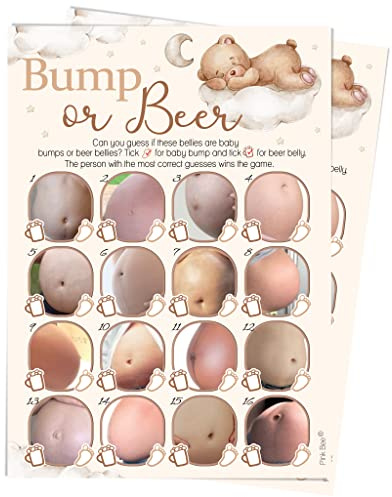 Pink Bee Parties Bump or Beer Game in Teddy Bear Theme - Baby Shower Game - 20 Players