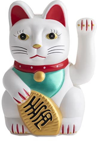 lachineuse Maneki Neko Katze – Arm bewegt Sich, Weiß