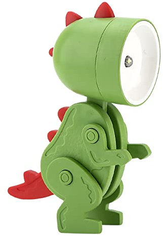 RuiDay Mini Nachtlicht kinder lampe,LED Cute Nachtlicht mit Handyhalter, Kawaii deko Haustier Hund Dino Hase und Hirsch,Faltbar Tischlampe für Schlafzimmer Baby Zimmer (Dunkelgrün - Dinosaurier)