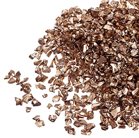 sourcing map 20g zerkleinerte Glassplitter 2–4mm unregelmäßiges metallisches klobiges glitzerndes Glas zum Basteln DIY Schmuck Vasenfüller Epoxidharz Dekoration Dunkelbraun