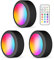WUYOR Wireless Kabinett Beleuchtung RGB 16 Farben LED Nachtlicht mit Fernbedienung und Timing Funktion Dimmbare batteriebetriebene Kabinett Leuchten für alle Kabinette etc (3 Pakete schwarz)