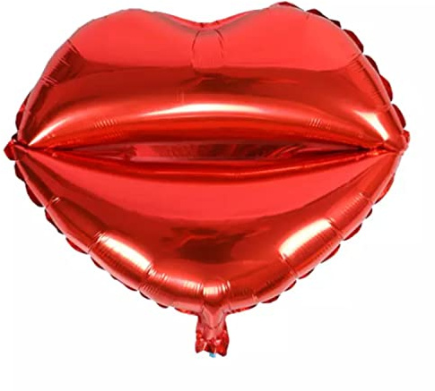 Folienballon Lippen, rot, ca. 45 x 45 cm - Party Luftballon Deko Dekoration JGA Helium Heliumballon XXL Ballon Geburtstag Ladys Girls Ballon Lippe Mund Liebe Valentinstag rosa pink
