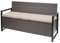 Mendler Poly-Rattan 3er Sitzbank HWC-F39AM, Gartenbank Truhenbank, Staufach Aufbewahrung Sitzkissen - grau-meliert, Kissen beige