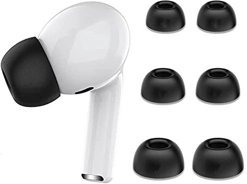 3 Pairs Replacement Ear Tips Compatible with Airpods Pro and Airpods Pro 2nd Generation with Portable Storage Case Silicone Earbuds with Noise Reduction Hole Fit in The Charging Case (S/M/L)-Black