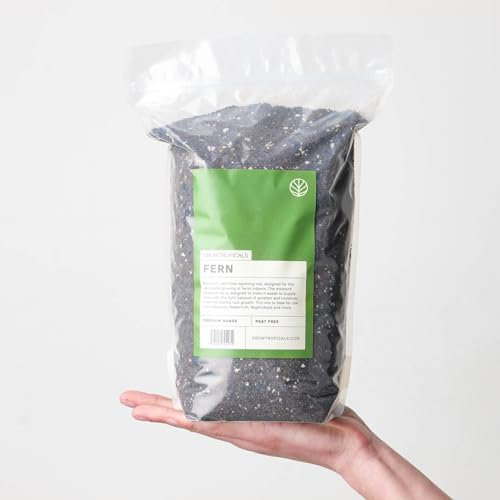GrowTropicals Premium Peat-Free Fern Potting Mix, ideal for Indoor Ferns (8L)