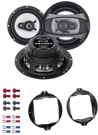 Crunch GTI62 Lautsprecher mit Einbauset kompatibel mit Audi A4 Avant B5 (8D) 1995-2001 Türen hinten 360 Watt 165mm 2 Wege Koax