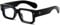 EYLRIM Quadratische Brille mit dickem Rahmen für Damen und Herren, Blaulichtblockierende Linse, Schwarz, Medium