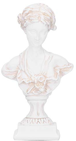 Tomotato Statua Busto della Dea Greca in Resina, Scultura Classica in Stile Europeo per Arredamento Casa, Statuetta Retro per Tavolino da Salotto e Libreria, Decorazione Artistica Vintage, Bianco