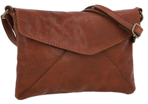 Gusti Umhängetasche Leder - Karisma Damen Handtasche Ledertasche Vintage Braun Leder