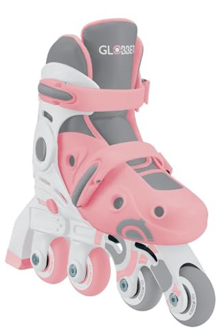 GLOBBER Learning Skates 2in1, Inline- und Quad-Skates Kinder, verstellbar Gr.30-33, ABEC 9, Rollengröße 54x24 mm, rosa