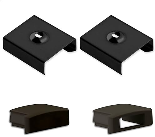 INNOVATE 2 morsetti di montaggio – 2 tappi terminali di cui 1 con passacavo nero clip di fissaggio per profilo in alluminio LED guide in alluminio canali, materiale di montaggio per profili in