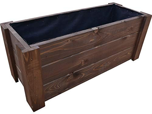 FKL DESIGN Home Deco D24 Jardinera de Madera para Patio de jardín Lista para Montar (80 cm x 30 cm x 30 cm, Palisandro)