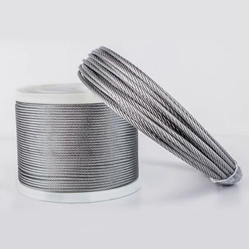 TEN-HIGH Wire Rope, Picture Wire Hanging Heavy Duty Wire Rope，7 x 7 Stranded Core, 316 Stainless Steel Wire Cable for Outdoor, Garden or Railing Decking DIY Balustrade, 3mm x 50m